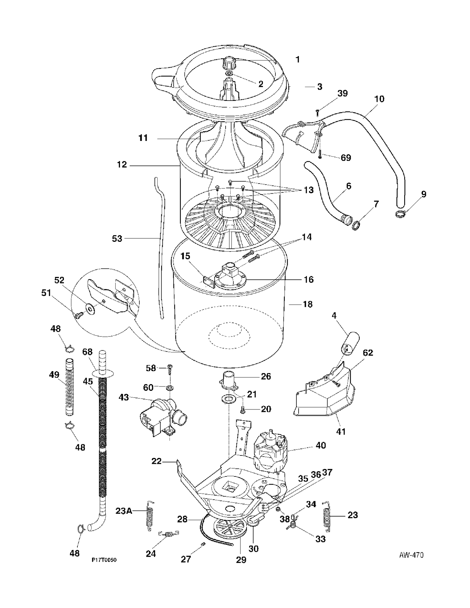 MOTOR, BLOWER, BELT Diagram and Parts List for MEX731CAS1  General Electric Washer