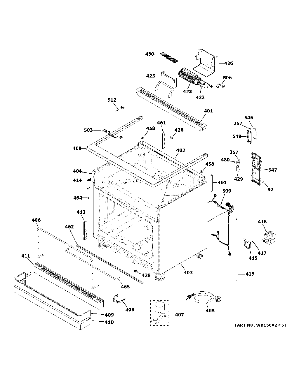 Body Parts Diagram and Parts List for ZGP366NT1SS  General Electric Range