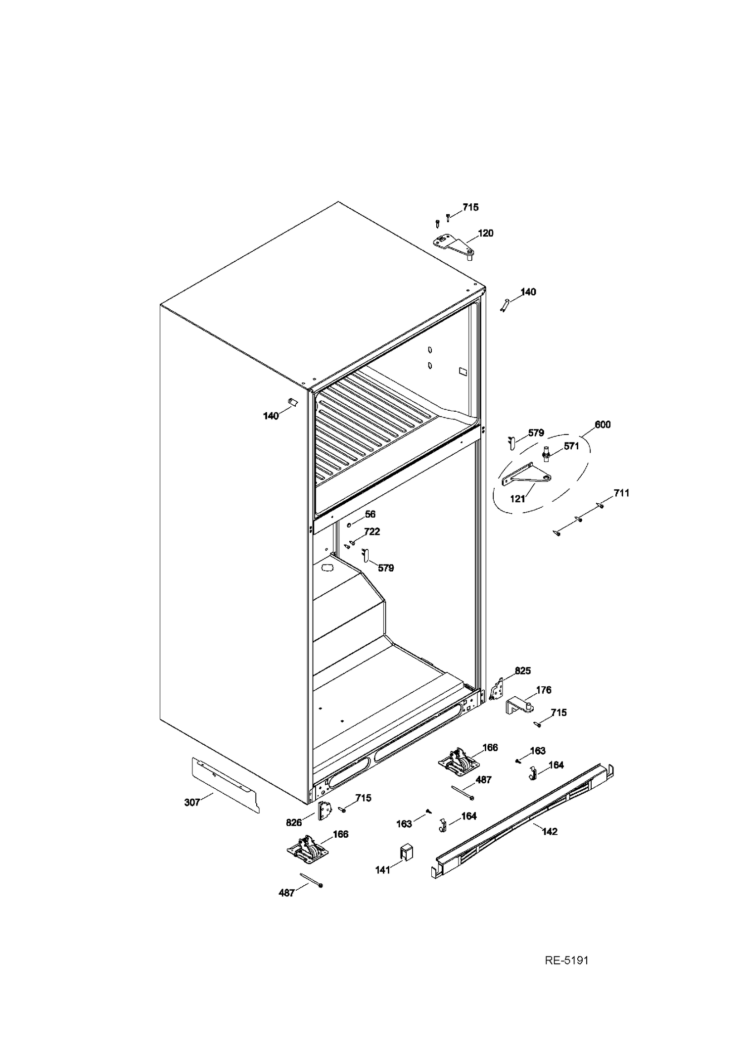 CASE PARTS Diagram and Parts List for GTR22KSSCRSS  General Electric Refrigerator
