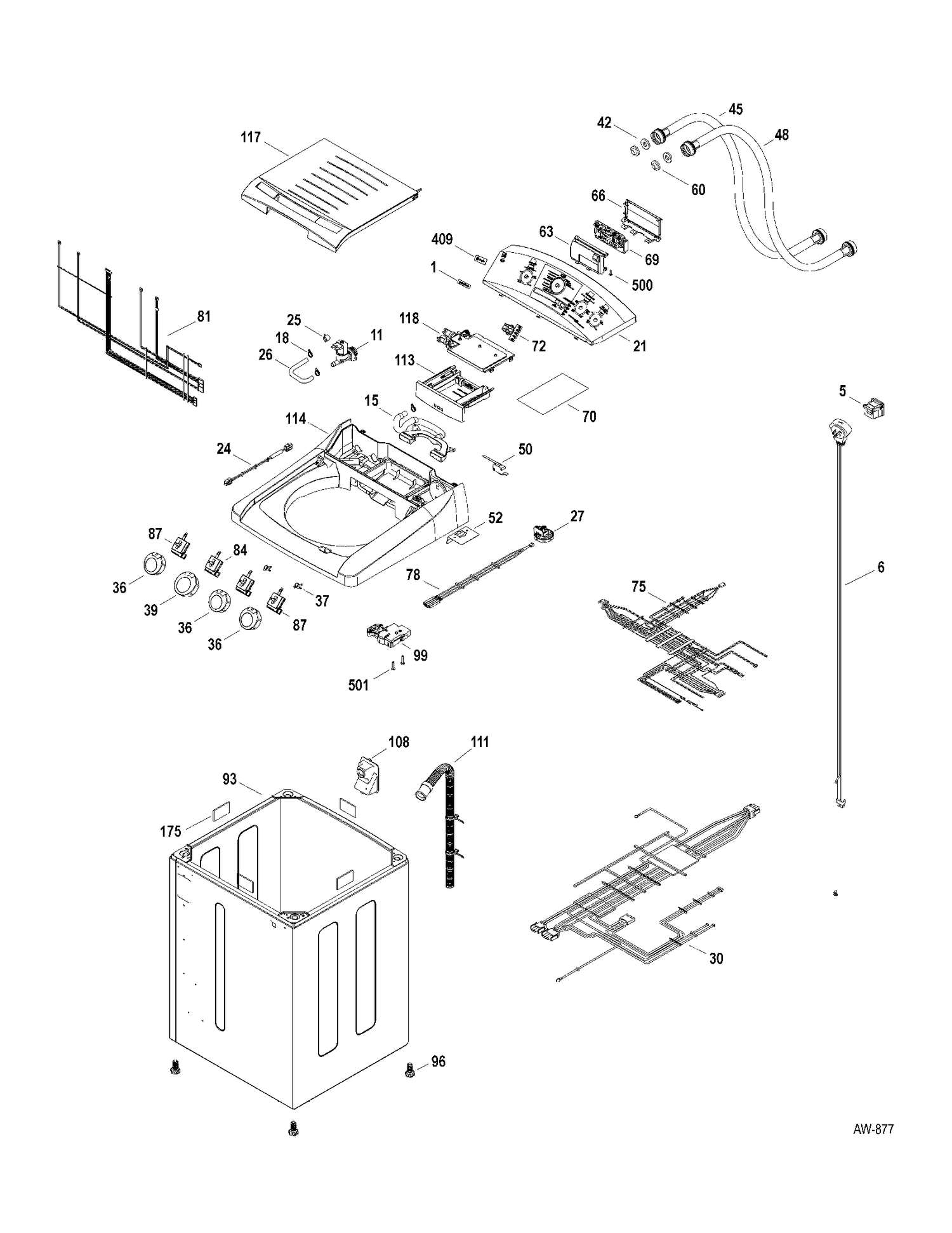 CONTROLS-CABINET Diagram and Parts List for PTAN9250MWS0  General Electric Washer