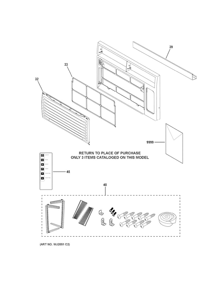 Room Air Conditioner Diagram and Parts List for AHH08LWW1  General Electric Air Conditioner