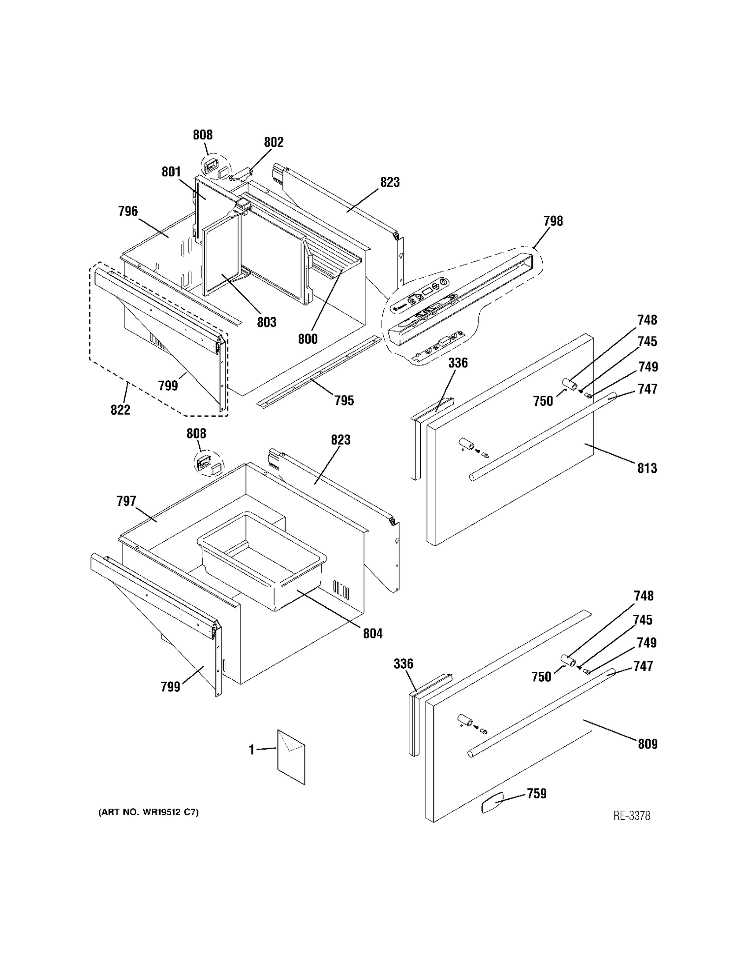 DOORS Diagram and Parts List for ZIDS240WASS  General Electric Refrigerator