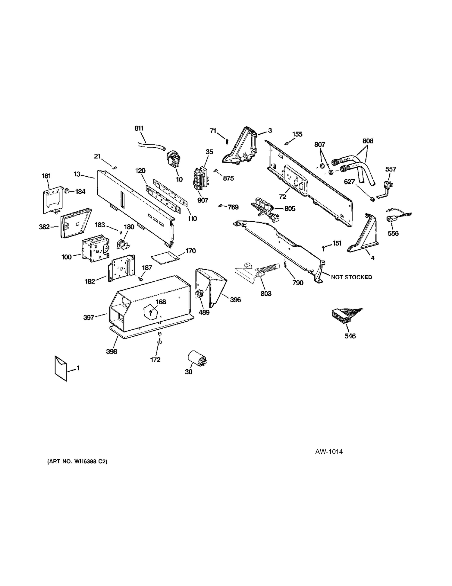 BACKSPLASH & COIN BOX ASSEMBLY Diagram and Parts List for WCCD2050J2WC  General Electric Washer