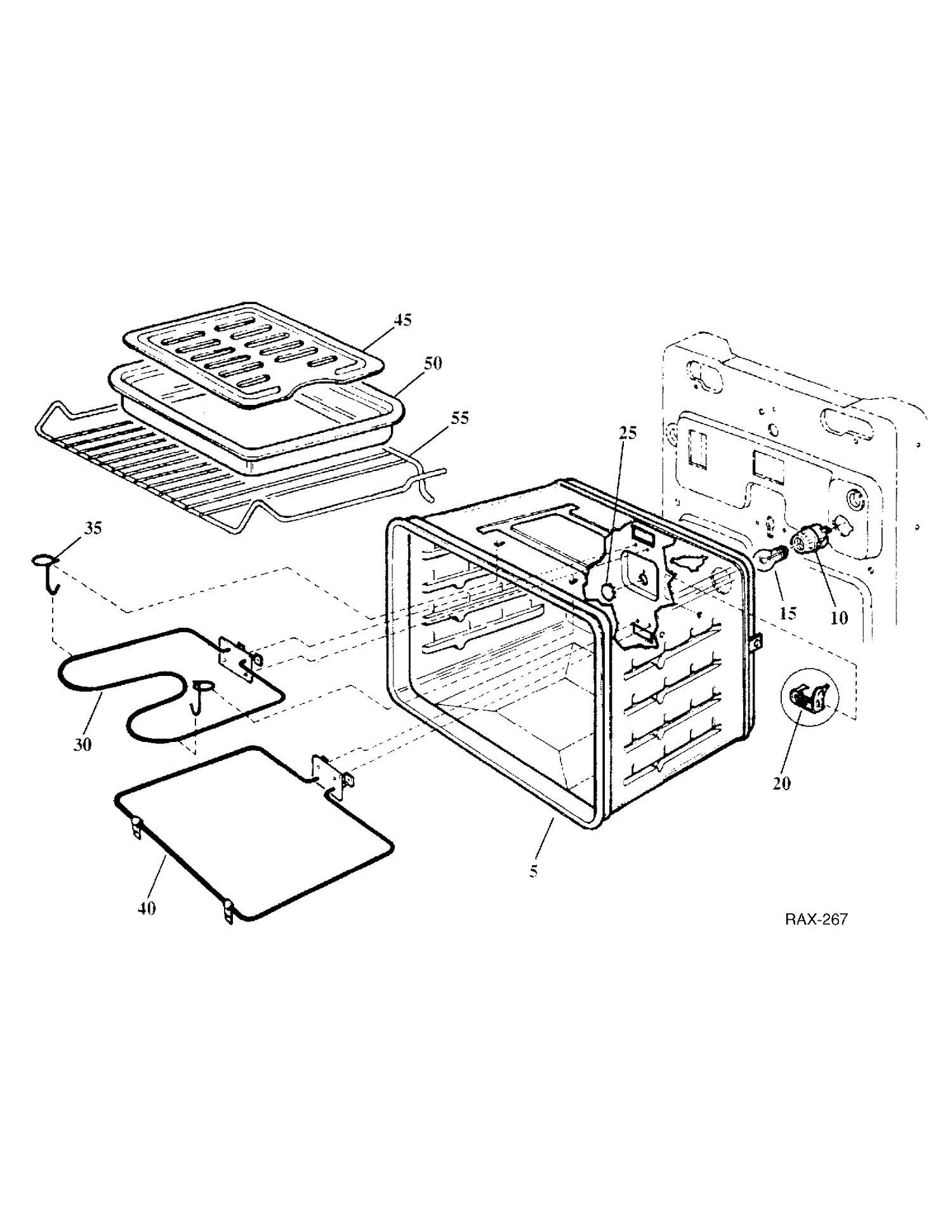 OVEN GROUP Diagram and Parts List for 13328-2  General Electric Range