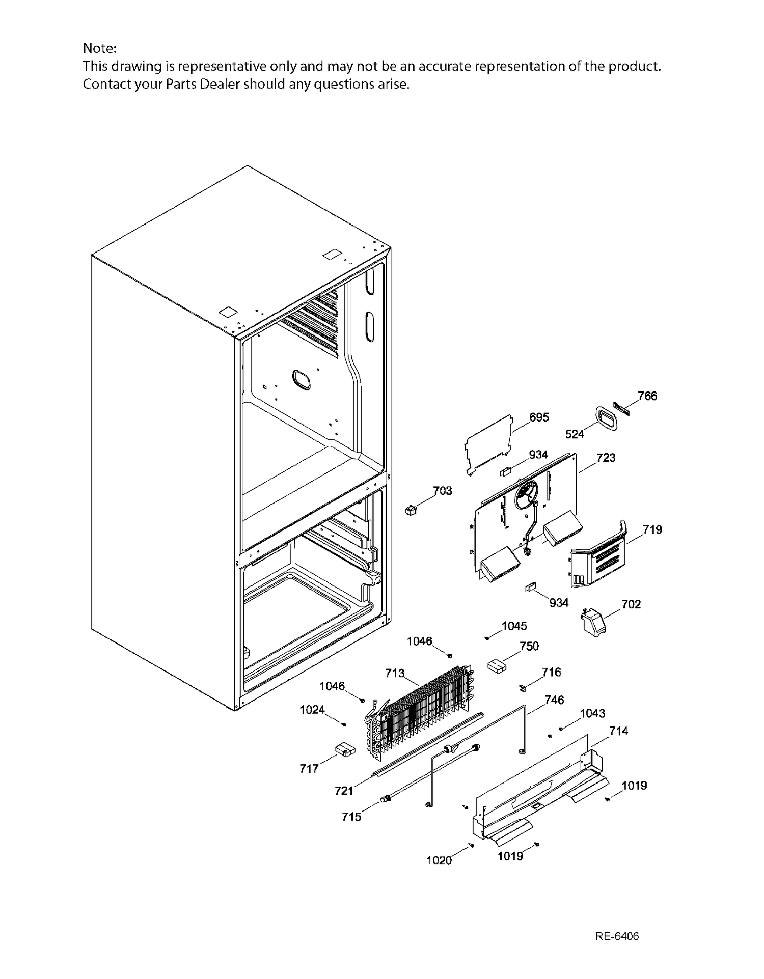 FUNCTIONAL PARTS FZ Diagram and Parts List for DSRS3KGXGFGS  General Electric Refrigerator