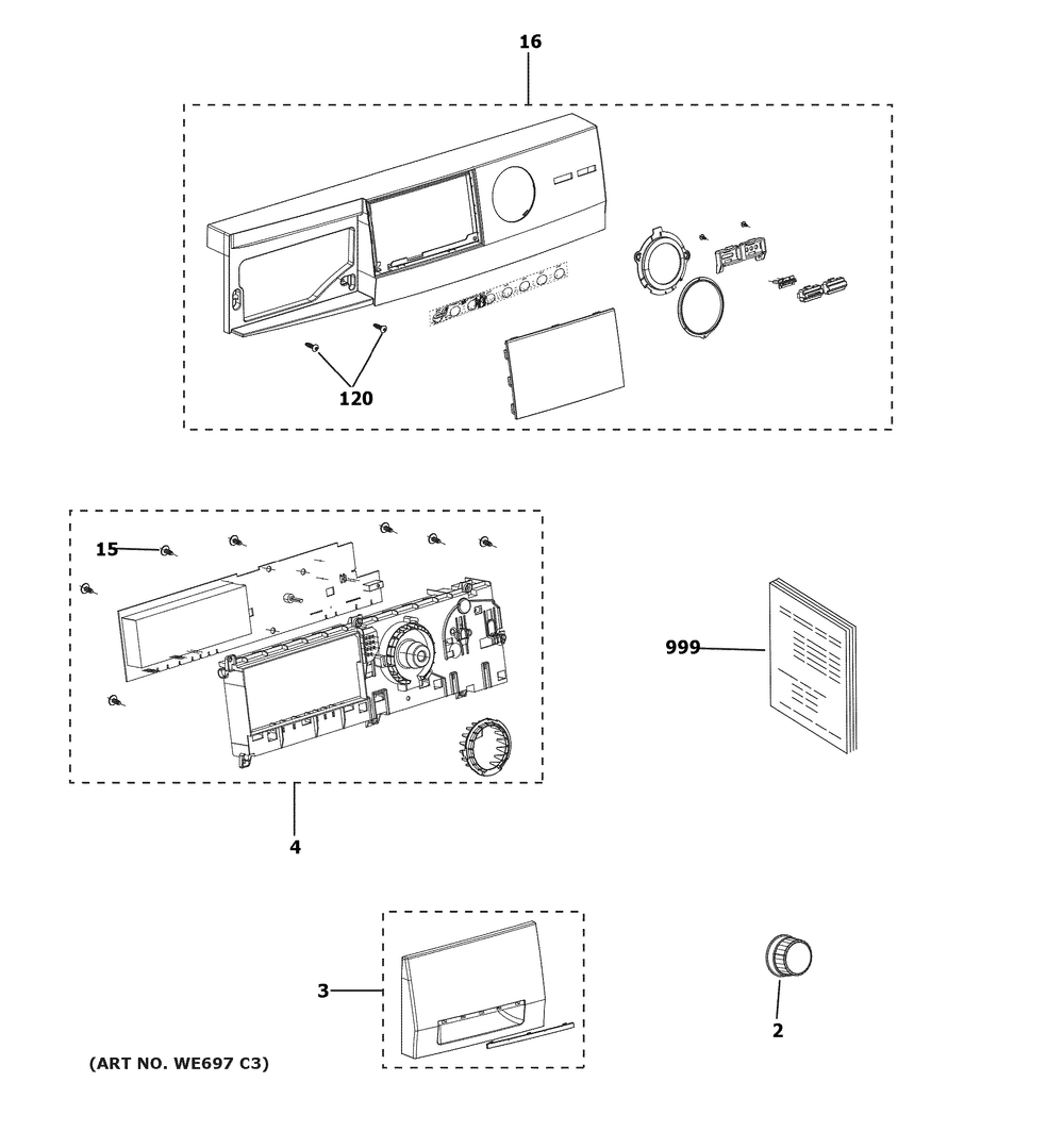 Controls Diagram and Parts List for GFT14ESSM2WW  General Electric Dryer