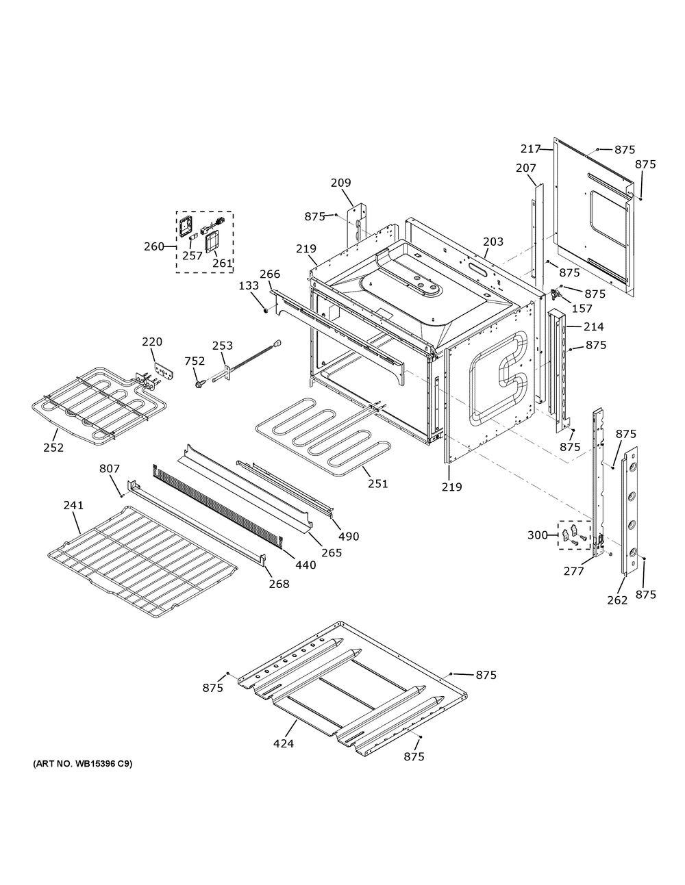 Body Parts Diagram and Parts List for JK3800SHASS  General Electric Wall Oven