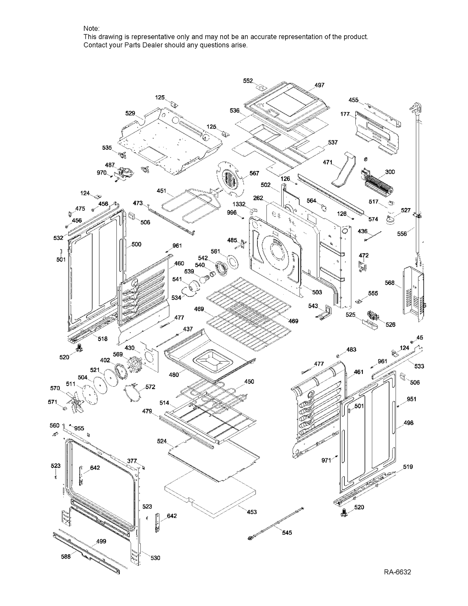 BODY PARTS Diagram and Parts List for JCS860EF3ES  General Electric Range