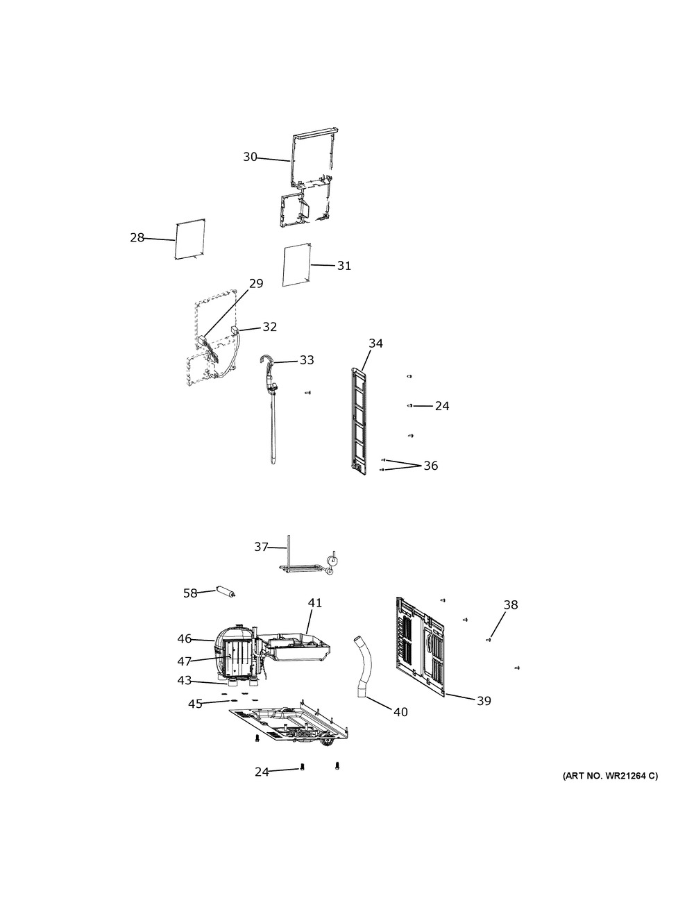 Machine Compartment Diagram and Parts List for GBE17HYRBFS  General Electric Refrigerator