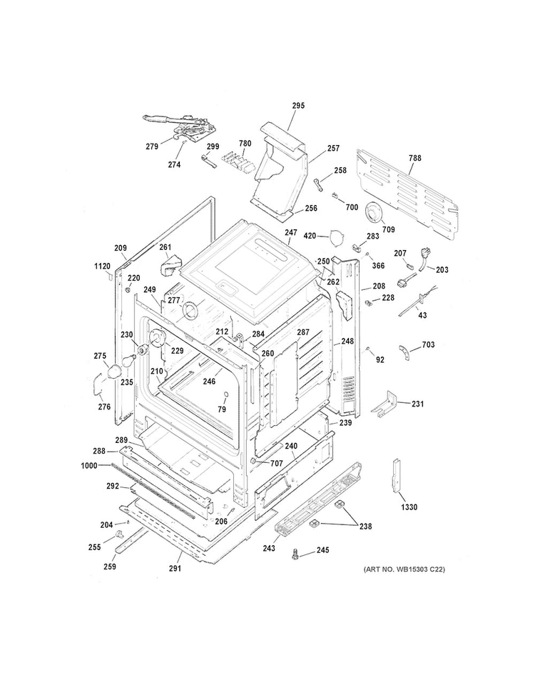 Body Parts Diagram and Parts List for JGB650DEF1WW  General Electric Range