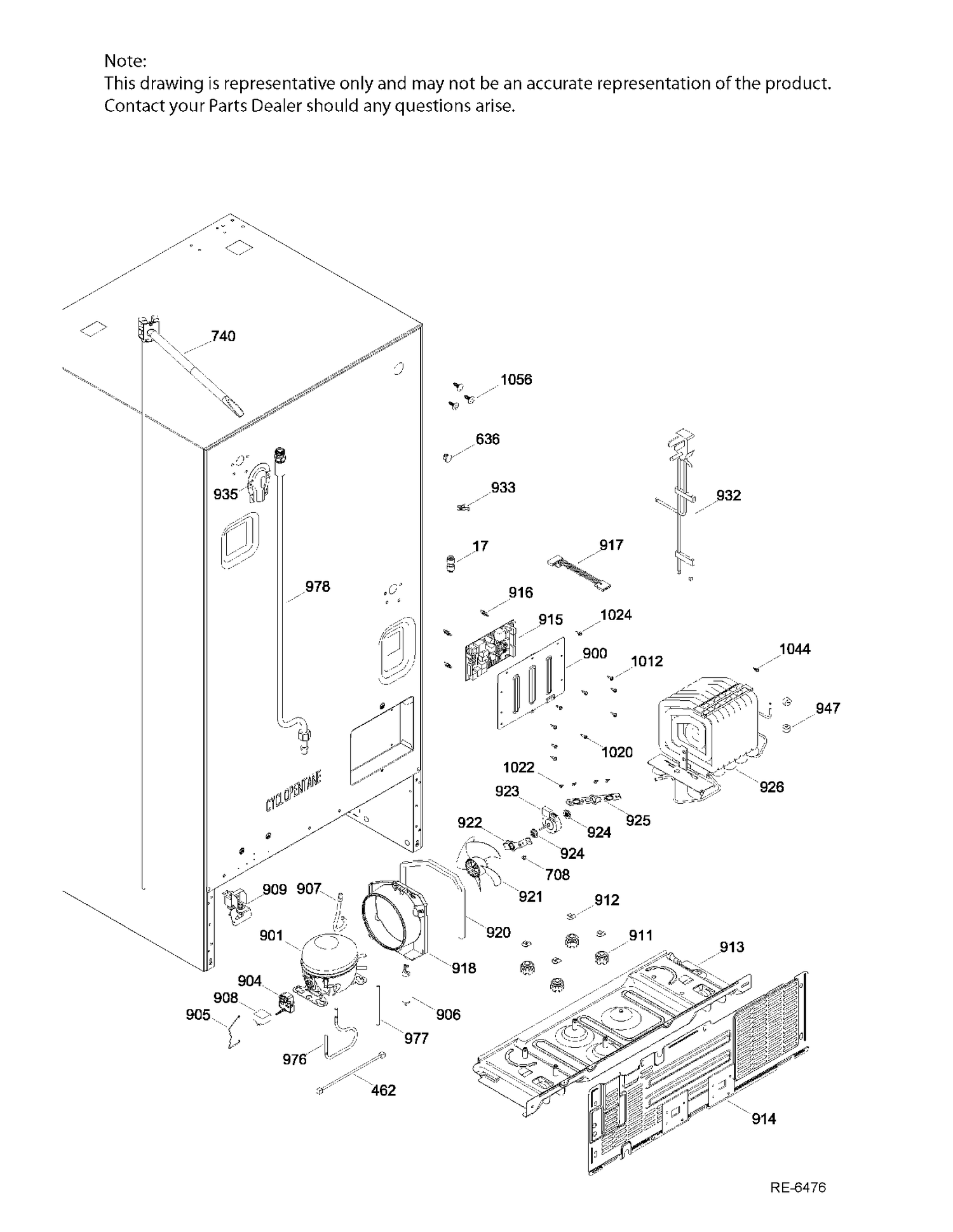 SEALED SYSTEM & MOTHERBOARD Diagram and Parts List for PDE21KSKAKSS  General Electric Refrigerator