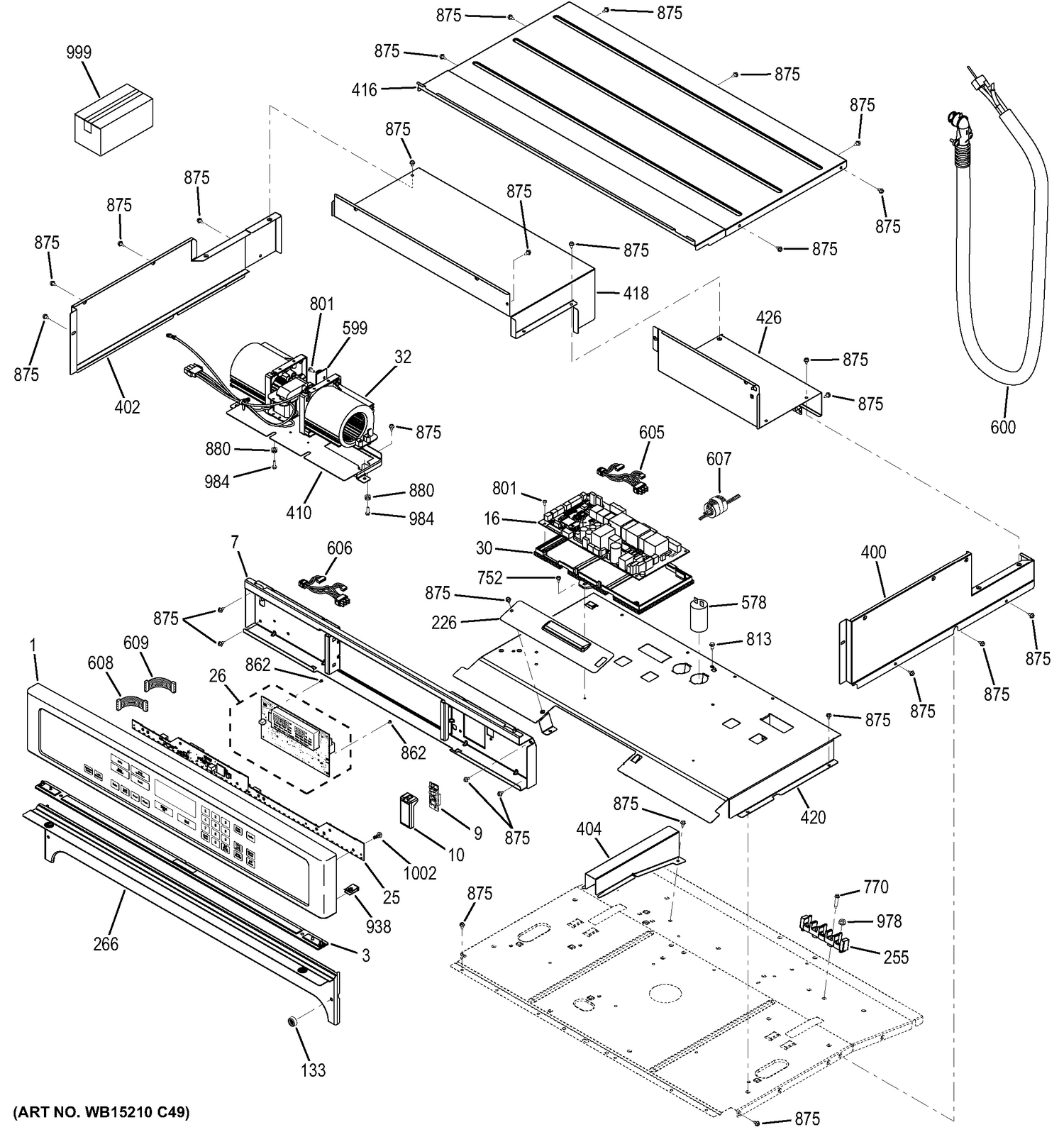 CONTROL PANEL Diagram and Parts List for ZET9050SH3SS  General Electric Wall Oven