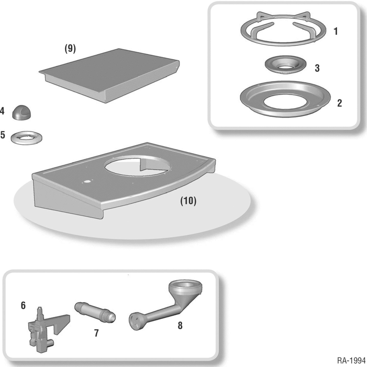 BBQ SIDE BURNER Diagram and Parts List for BDP4624BDSS  General Electric Grill