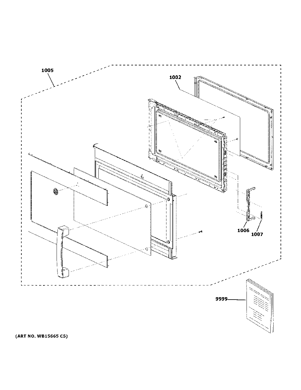 Door Parts Diagram and Parts List for JVM3160RF8SS  General Electric Microwave