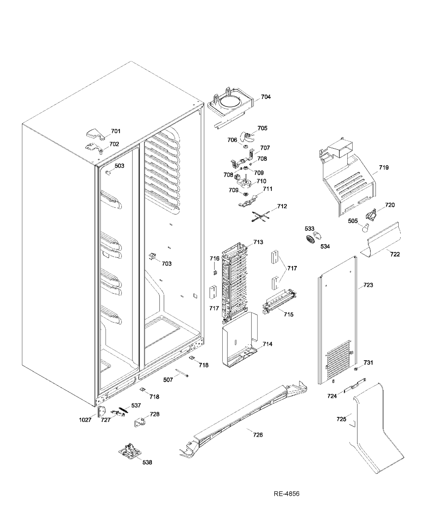 FZ SECTION Diagram and Parts List for GSRC3QGXHFWW  General Electric Refrigerator