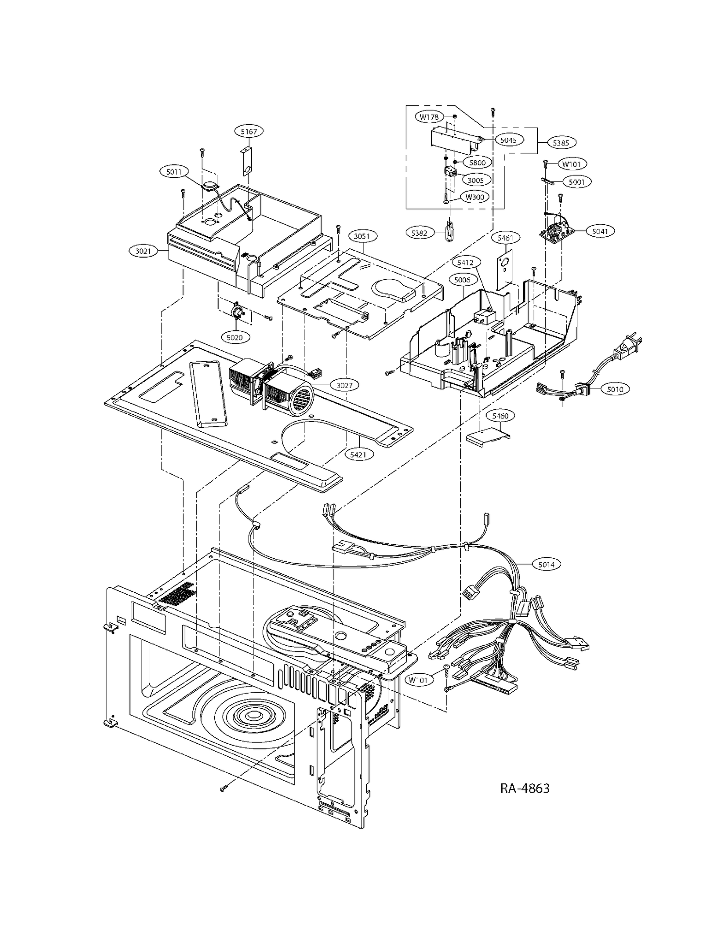 INTERIOR PARTS Diagram and Parts List for CVM1790SSSSC01  General Electric Microwave