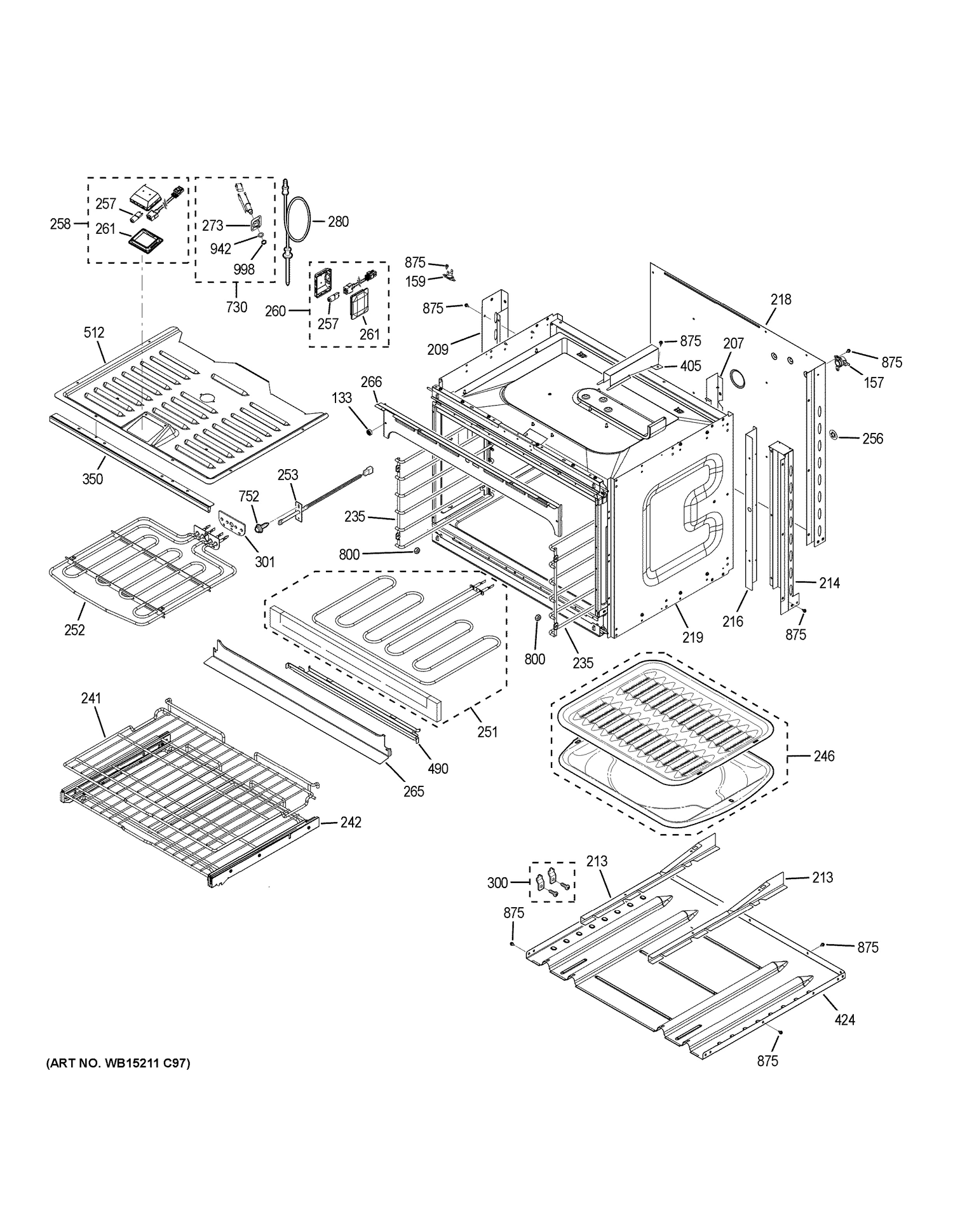 LOWER OVEN Diagram and Parts List for CT9550EK4DS  General Electric Wall Oven