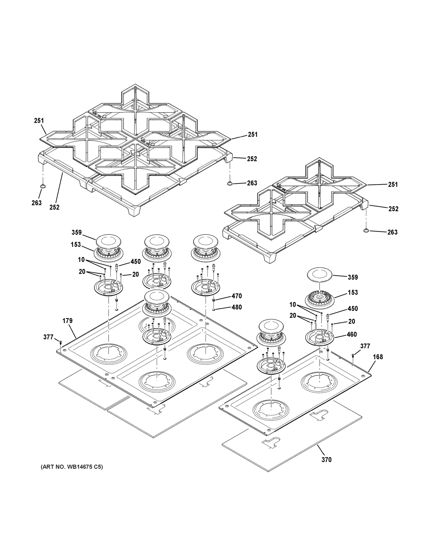 COOKTOP Diagram and Parts List for ZGP486LRR4SS  General Electric Range