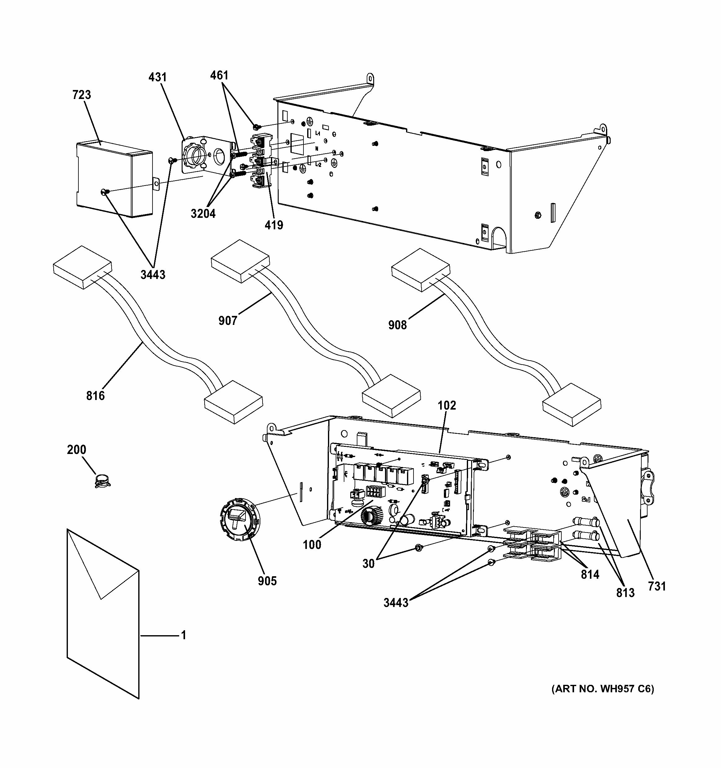 Controls Diagram and Parts List for 2661532311  Kenmore Washer Dryer Combo