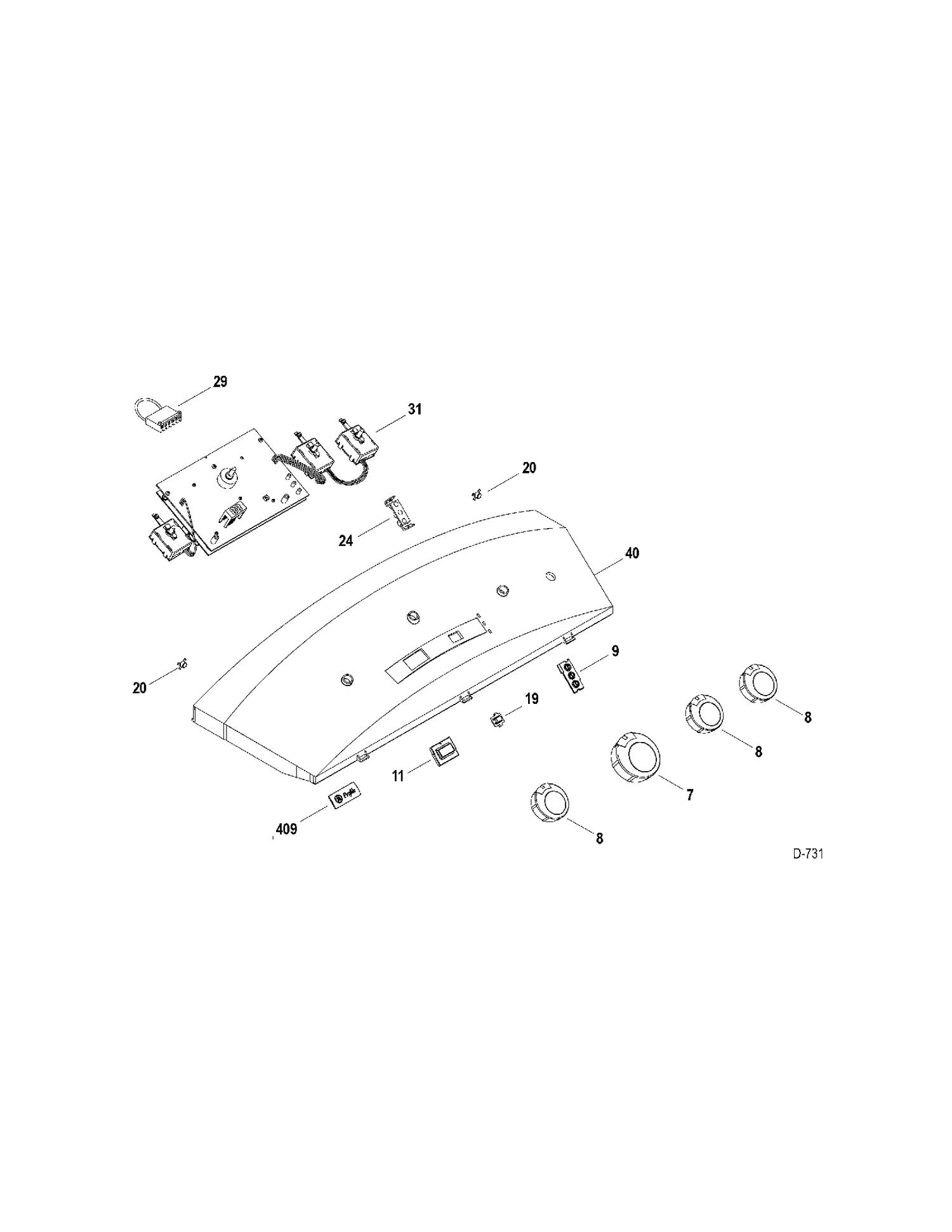 CONTROL PANEL Diagram and Parts List for PTMN940EMWS0  General Electric Dryer
