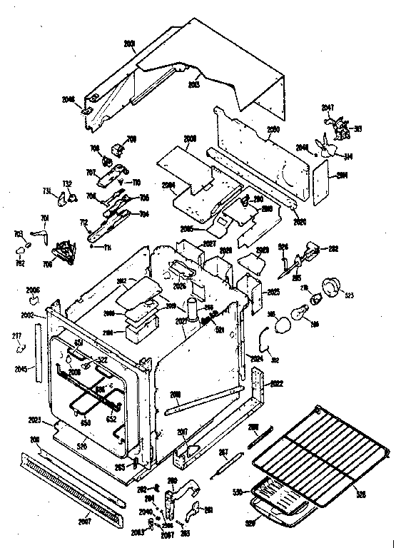 Replacement Parts Diagram and Parts List for JRP03G0J3  General Electric Wall Oven