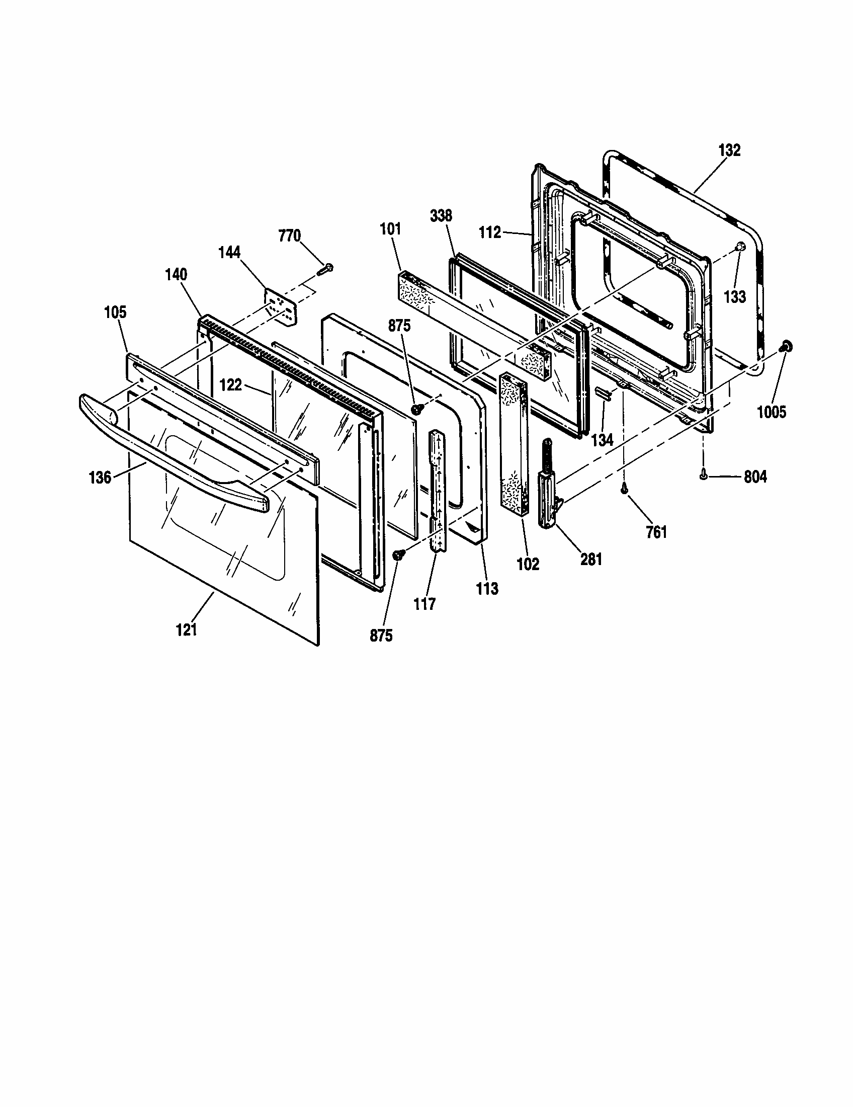 Upper And Lower Door Diagram and Parts List for 91147699100  Kenmore Microwave