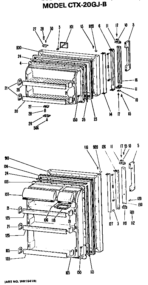 Doors Diagram and Parts List for CTX20PJB  Hotpoint Refrigerator