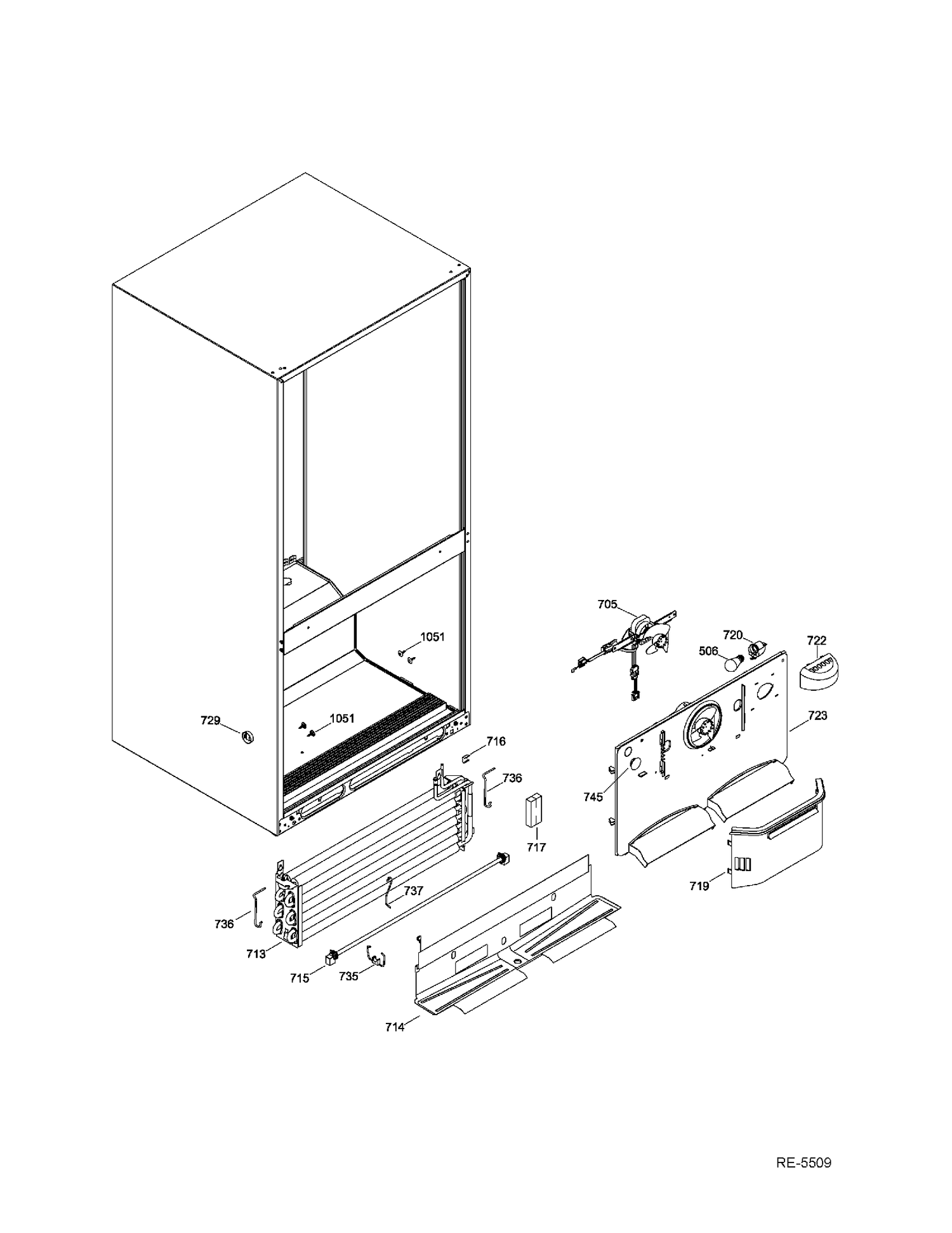 FZ FUNCTIONAL PARTS Diagram and Parts List for GBR20DTEARBB  General Electric Refrigerator