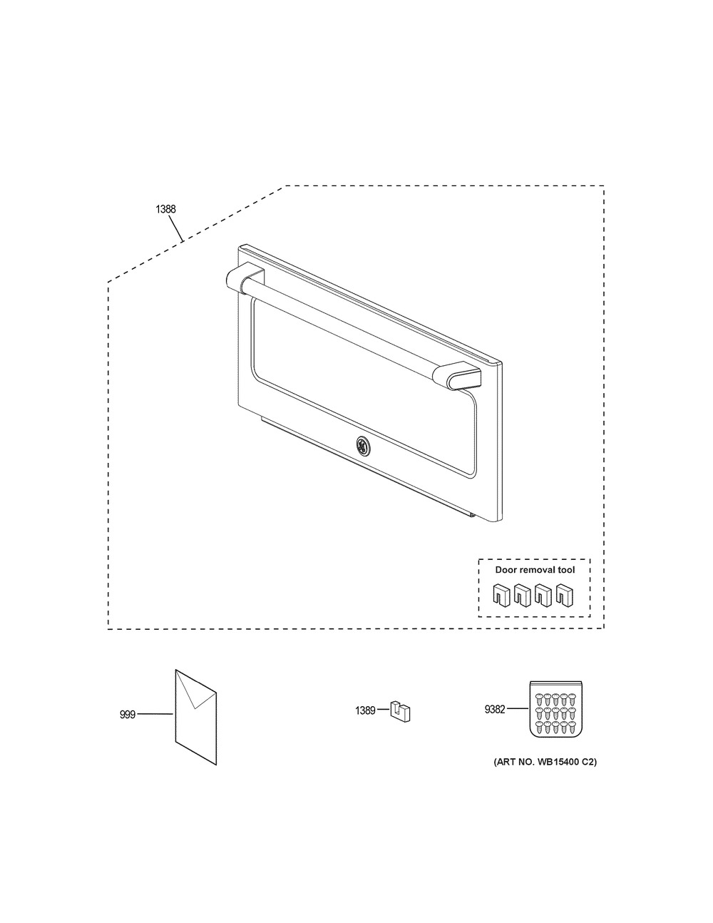 Microwave Door Diagram and Parts List for CT9800SH6SS  General Electric Microwave Oven Combo