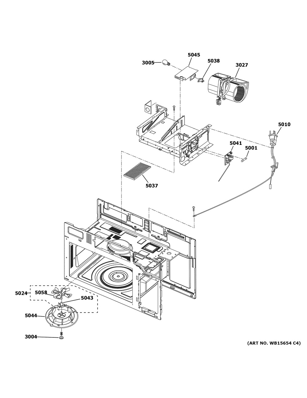 Interior Parts (1) Diagram and Parts List for JVM6172DK6BB  General Electric Wall Oven