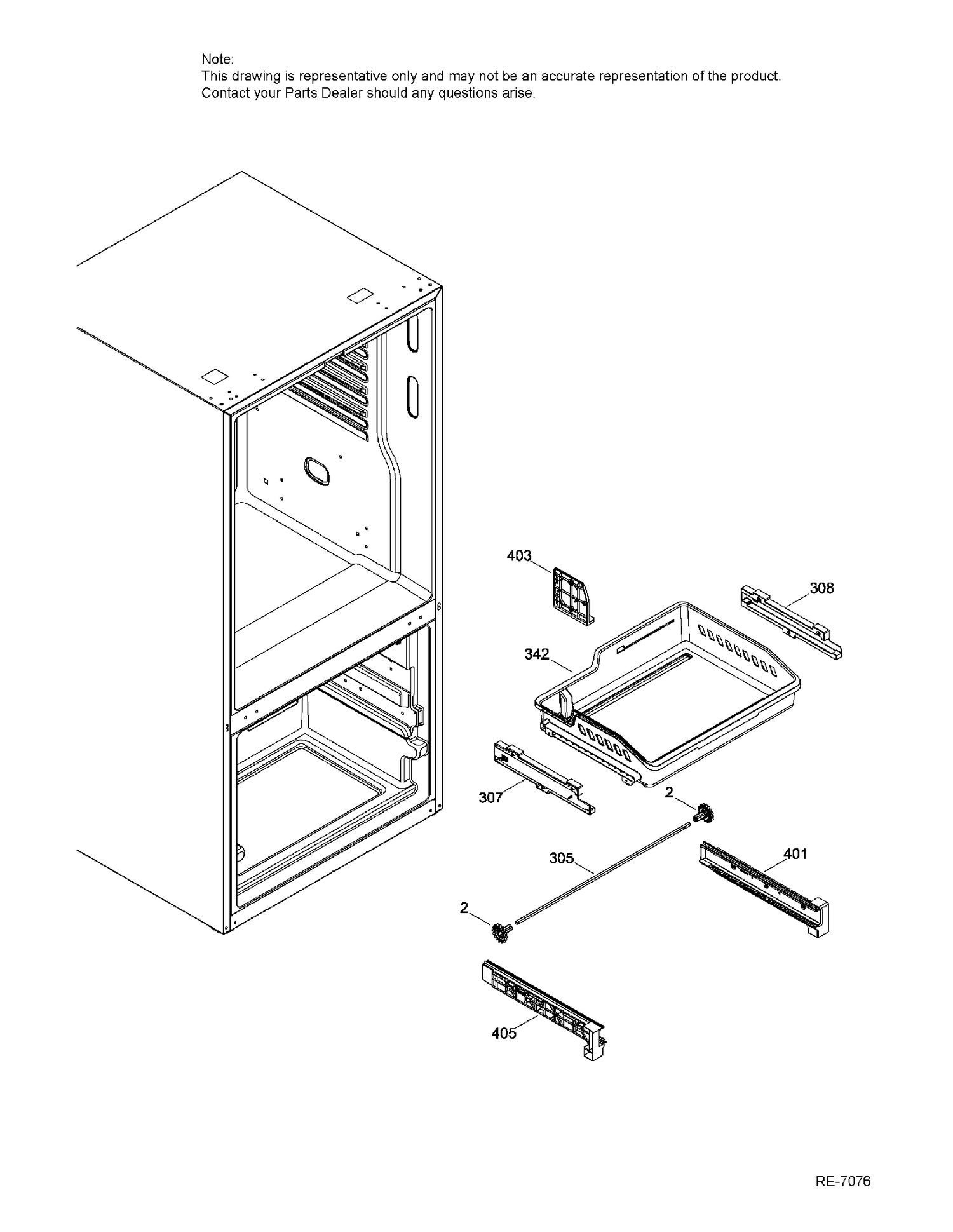 FREEZER SECTION BASKET Diagram and Parts List for GNE25DSKBKSS  General Electric Refrigerator