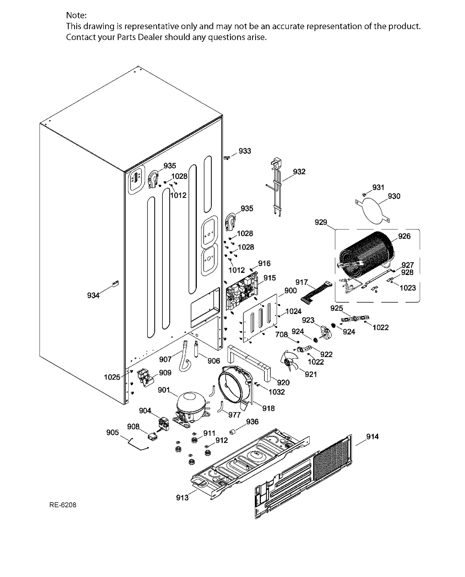 SEALED SYSTEM & MOTHERBOARD Diagram and Parts List for PNR22MSEBFES  General Electric Refrigerator