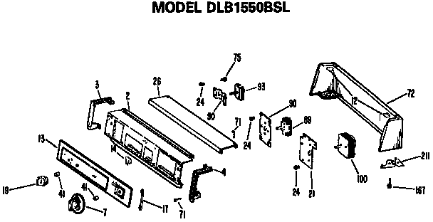 Control Panel Dlb1550bsl Only Diagram and Parts List for DLB2650BSL  Hotpoint Dryer