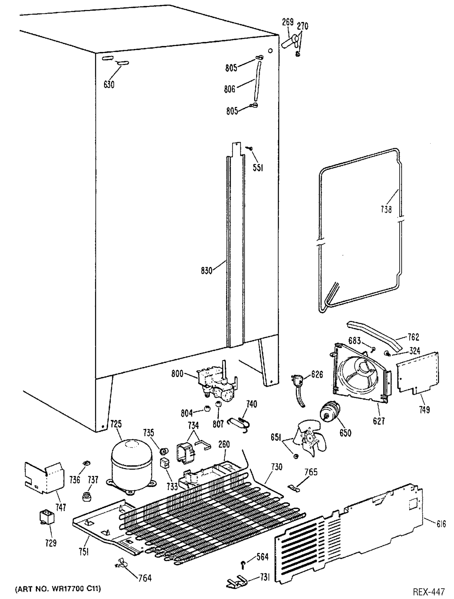 SYSTEM GROUP Diagram and Parts List for MRSX22BRSBAD  General Electric Refrigerator