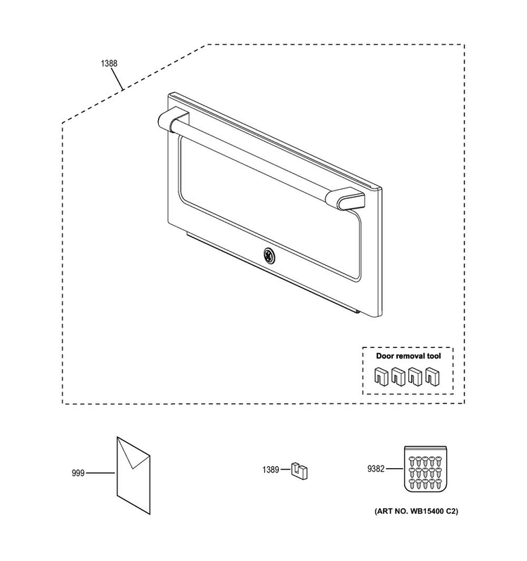 Microwave Door Diagram and Parts List for CT9800SH3SS  General Electric Microwave Oven Combo