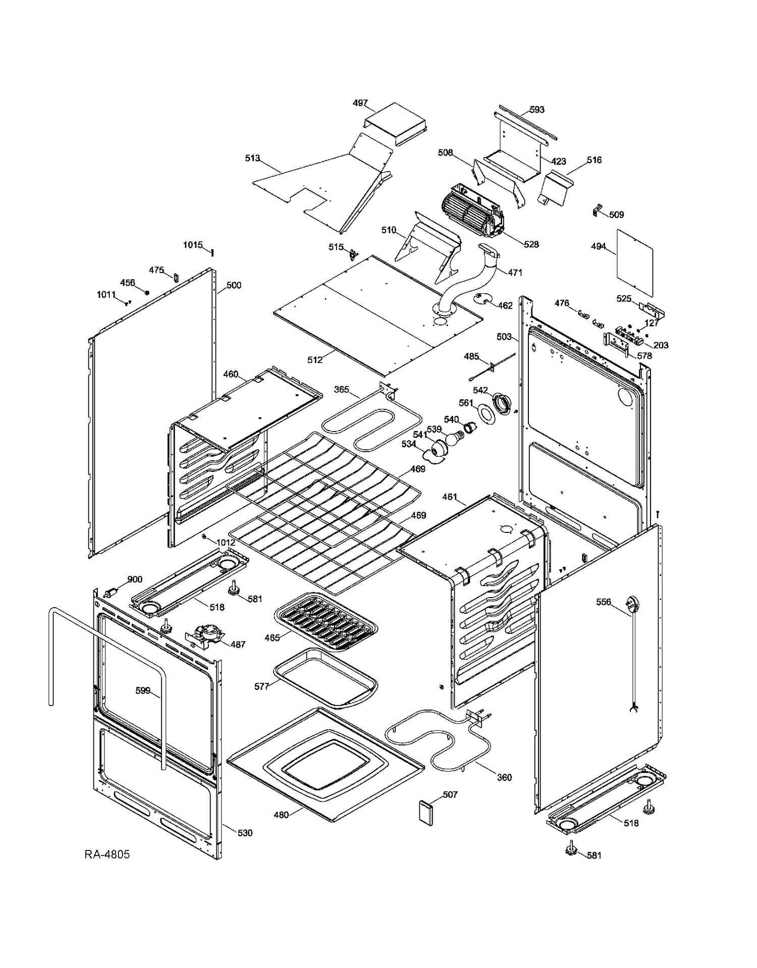 BODY PARTS Diagram and Parts List for JCAP760SM2SS  General Electric Range