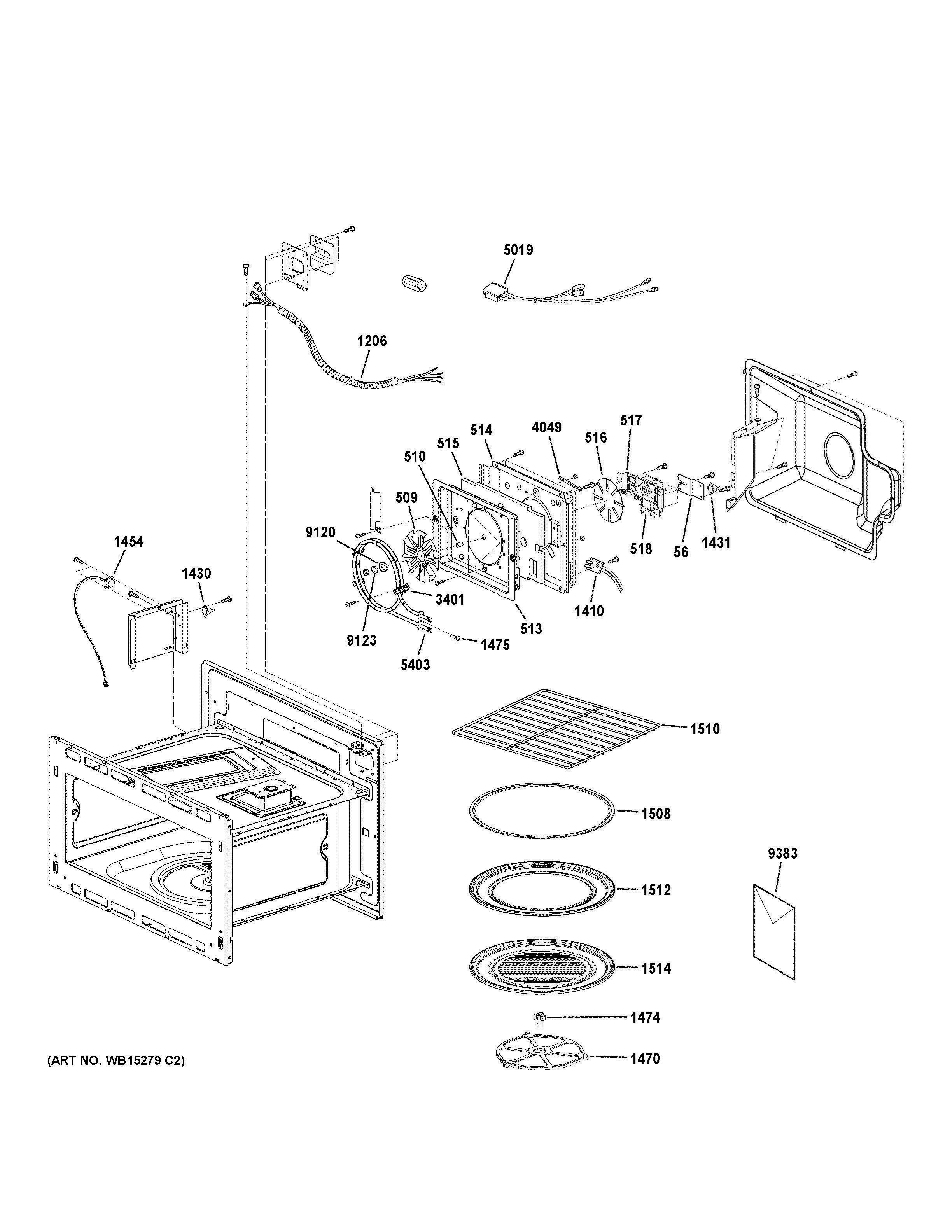 INTERIOR PARTS 1 Diagram and Parts List for PSB9240SF4SS  General Electric Range