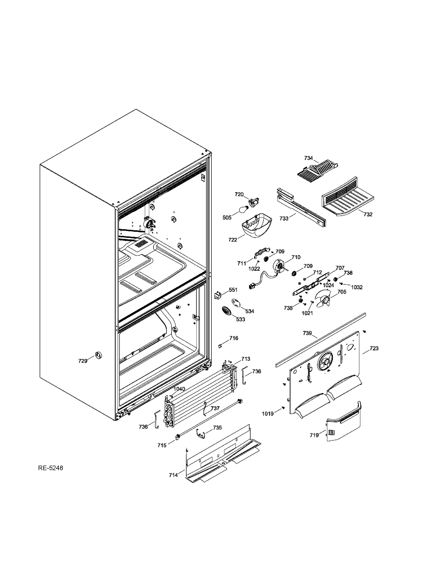 FZ FUNCTIONAL PARTS Diagram and Parts List for GDRC3KBYKRWW  General Electric Refrigerator