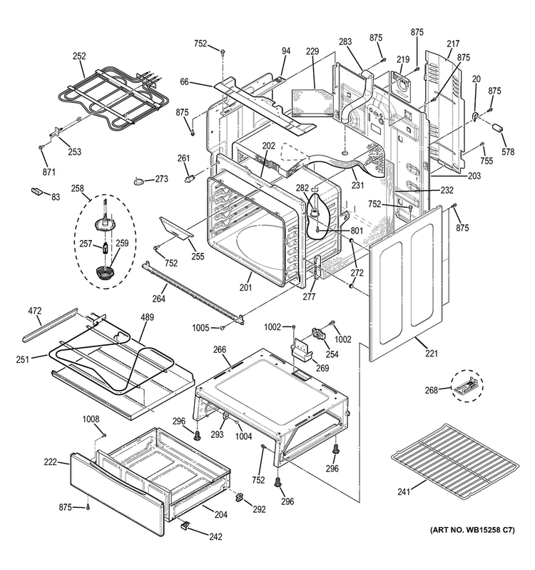 Body Parts Diagram and Parts List for JB690DF4WW  General Electric Range