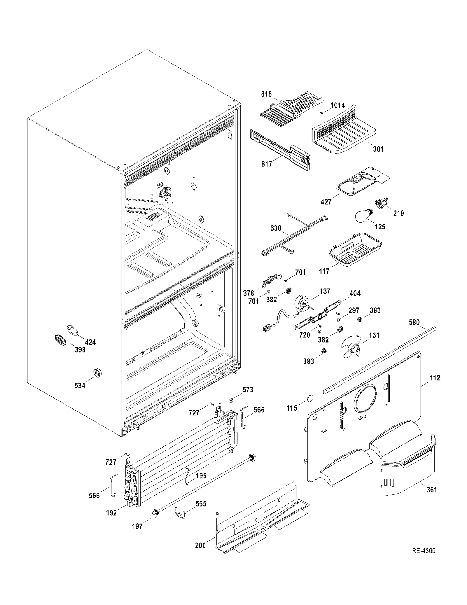 FZ SECTION Diagram and Parts List for PDRS3MBYARSS  General Electric Refrigerator