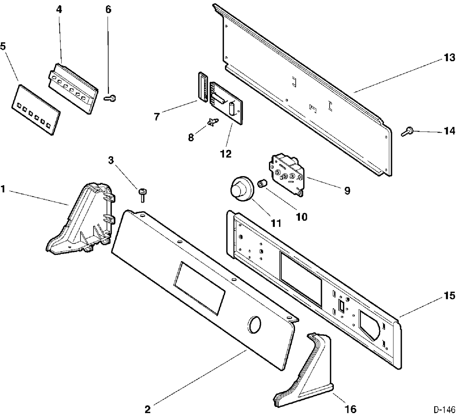 CONTROL GROUP Diagram and Parts List for UPSF495EW0WW  General Electric Dryer