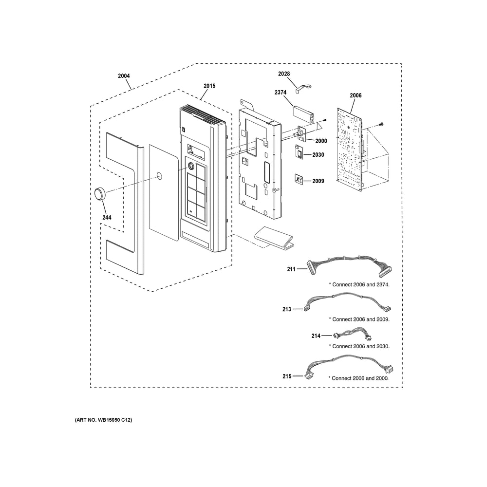 Control Parts Diagram and Parts List for PVM9215RY1SS  General Electric Range Hood