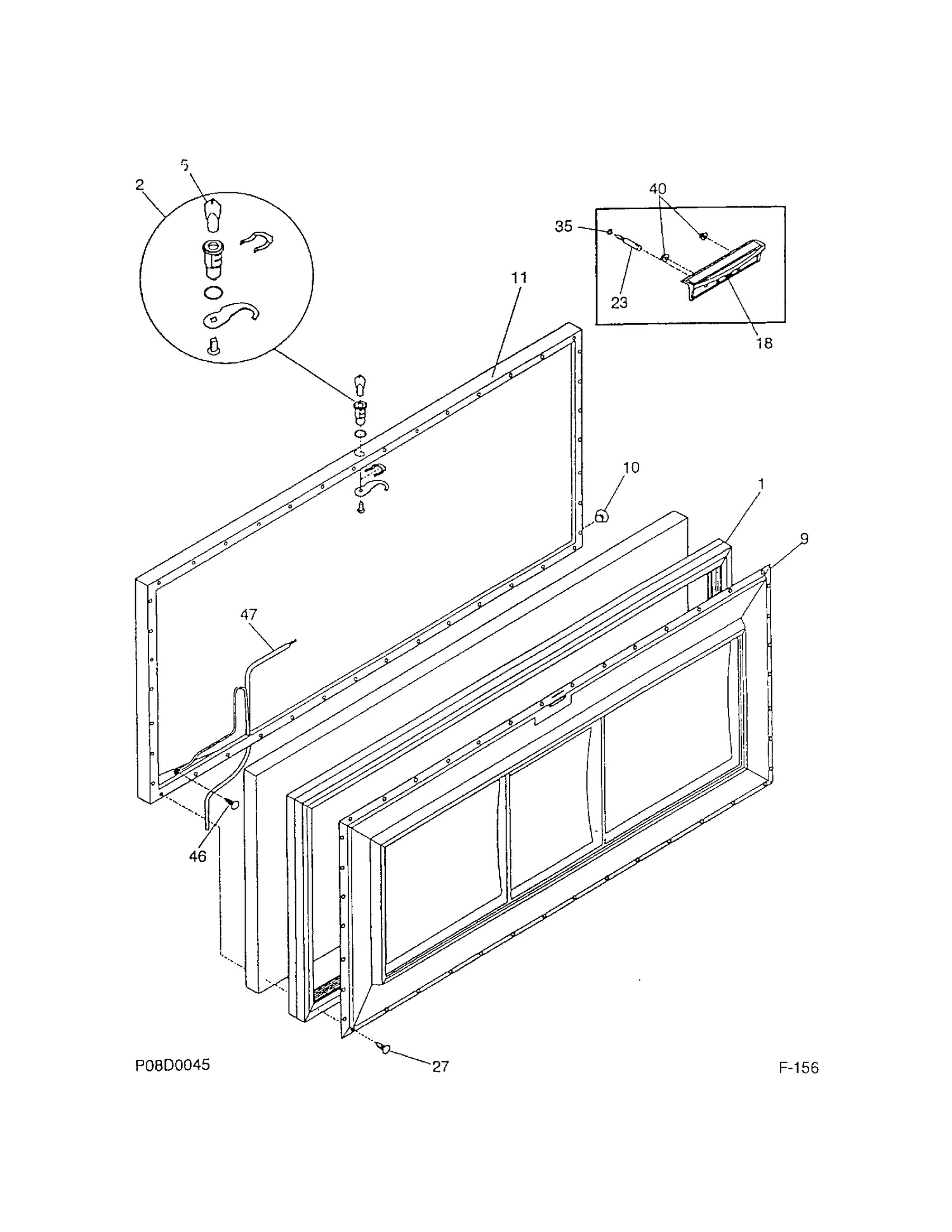 FREEZER Diagram and Parts List for 81325 MFC13M6BW1 General Electric Freezer
