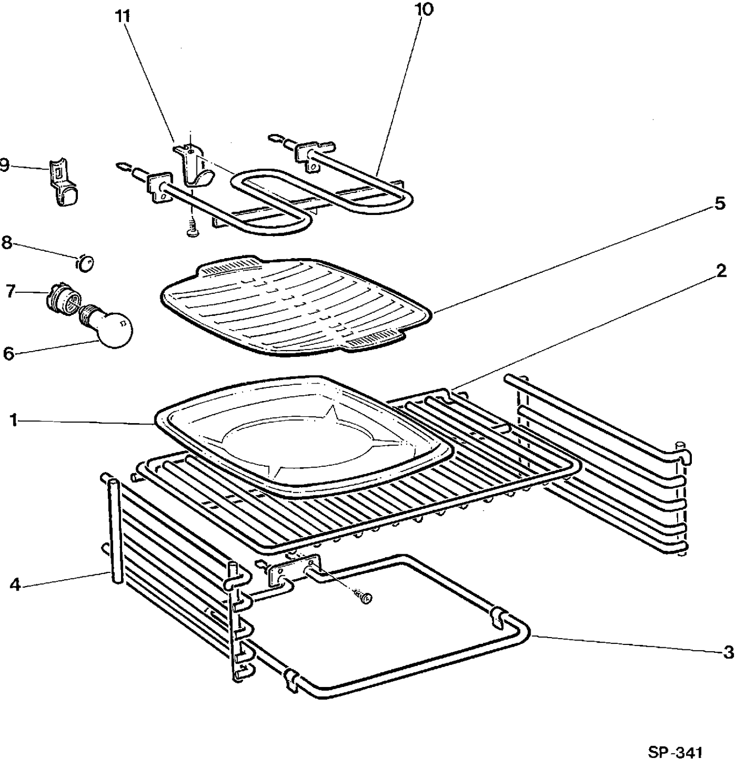 OVEN PARTS Diagram and Parts List for 12300-1  General Electric Range