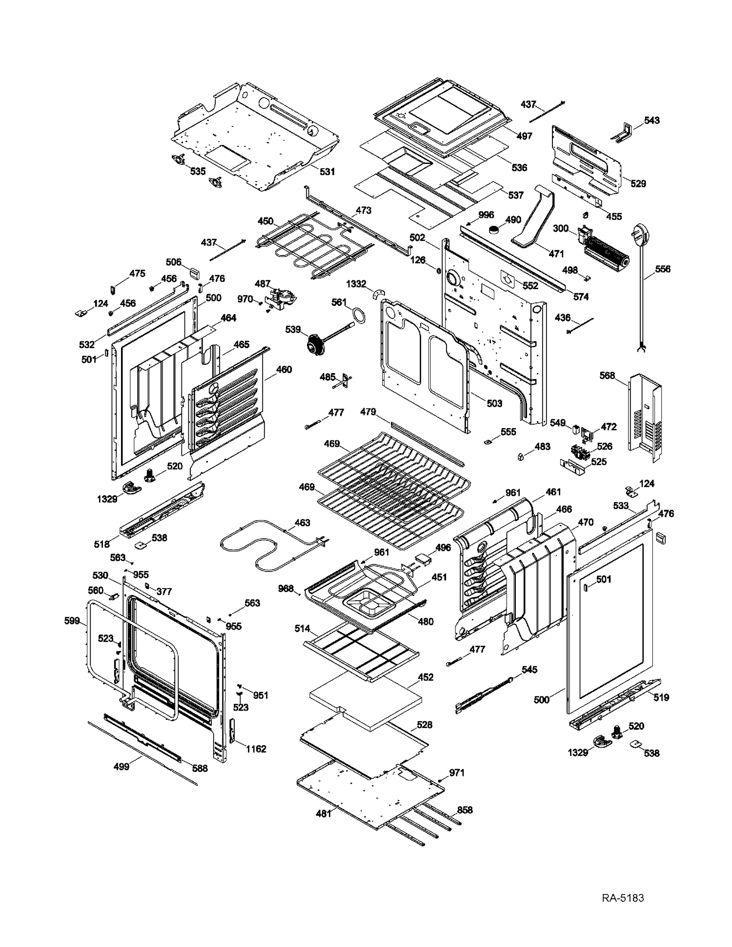 BODY PARTS Diagram and Parts List for PCS905DR4BB  General Electric Air Conditioner