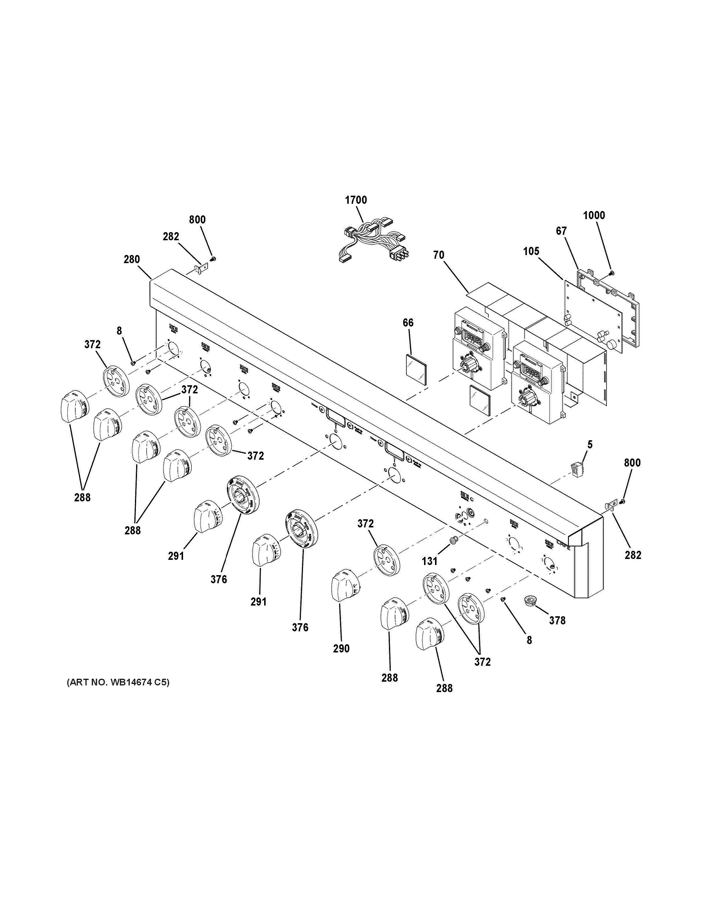 CONTROL PANEL Diagram and Parts List for C2Y486SDL1SS  General Electric Range
