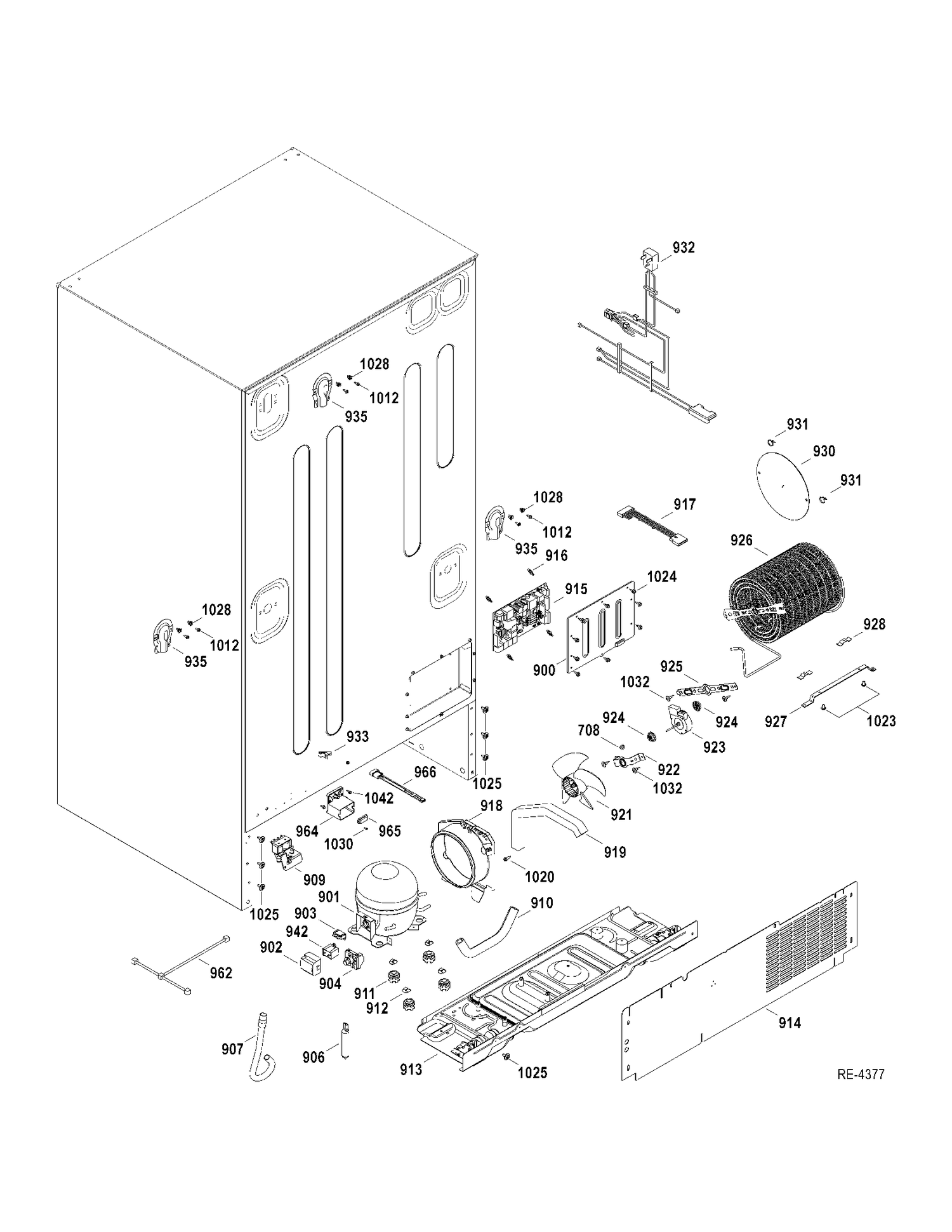 SYSTEM Diagram and Parts List for CFCP1NIYDSS  General Electric Refrigerator