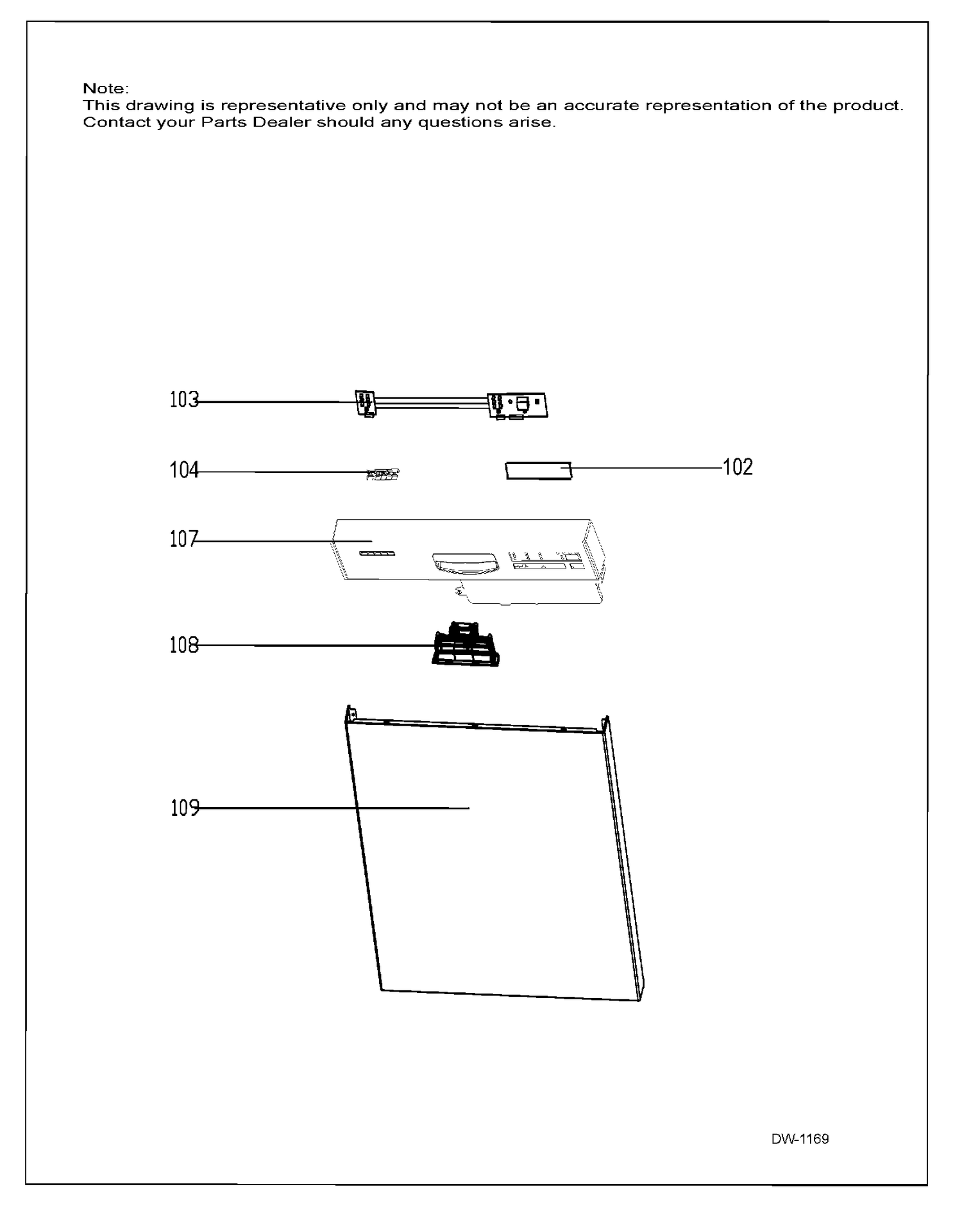 ESCUTCHEON & DOOR ASM Diagram and Parts List for GDF610SSK0SS  General Electric Dishwasher