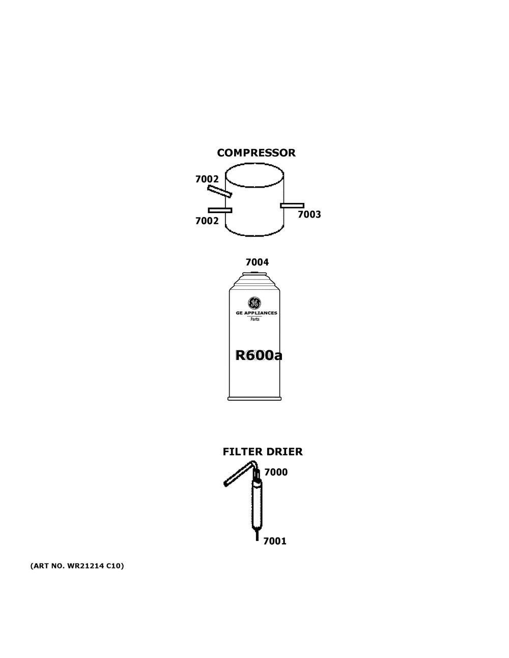 Lokring Connectors Diagram and Parts List for XCM9SVBWW  General Electric Freezer