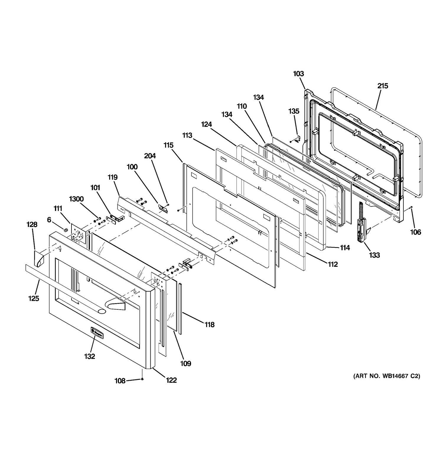 DOOR Diagram and Parts List for ZDP304LP7SS  General Electric Range